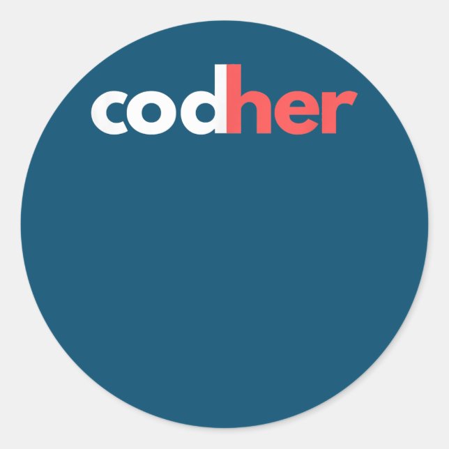 Codher Girl Programmer Women Stem Engineers Liebha Runder Aufkleber (Vorderseite)