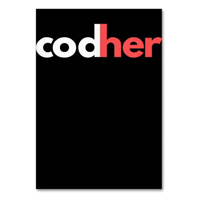 Codher Girl Programmer Women Stem Engineers Liebha Tischnummer (Vorderseite)
