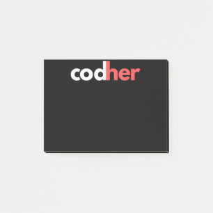 Codher Mädchen Programmiererin Frauen Stem Ingenie Post-it Klebezettel