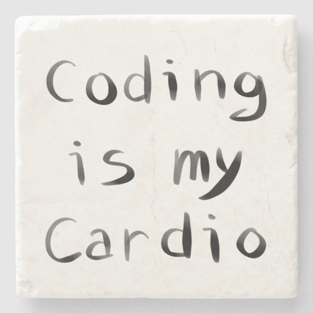 Codieren ist mein Cardio Lustiger Programmierer Co Steinuntersetzer (Vorderseite)