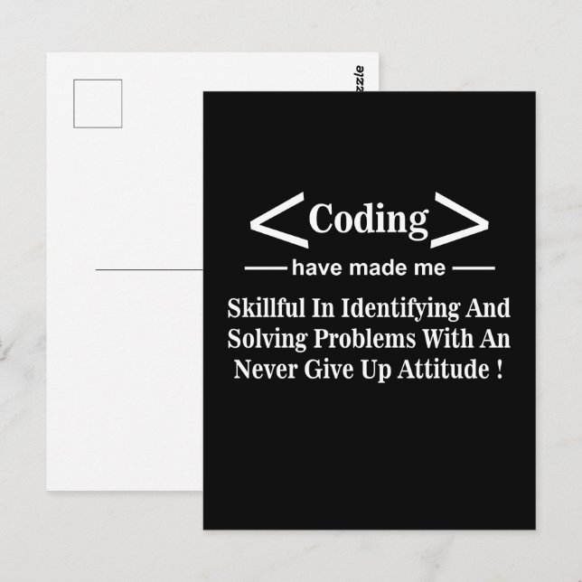 Codierer Coder Programmierer Entwickler Codierung Postkarte (Vorne/Hinten)