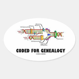 Codiert für die Genealogie (DNA-Replikation) Ovaler Aufkleber