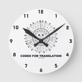 Codiert für Übersetzung (RNA Codon Wheel) Runde Wanduhr