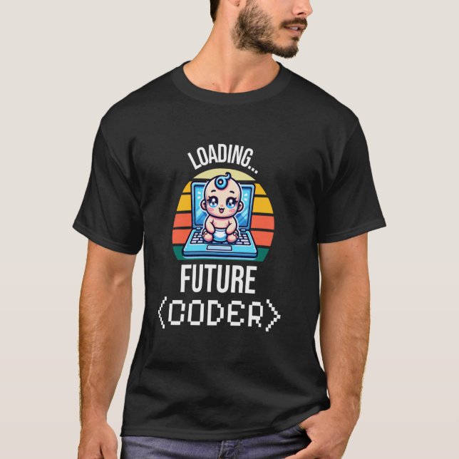 Coding Baby Ankündigung Programmierer T-Shirt (Vorderseite)