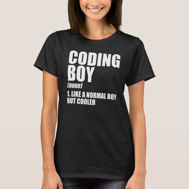 Coding Boy Definition Noun Software Developer Prog T-Shirt (Vorderseite)