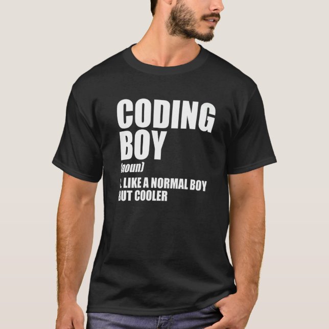 Coding Boy Definition Noun Software Developer Prog T-Shirt (Vorderseite)