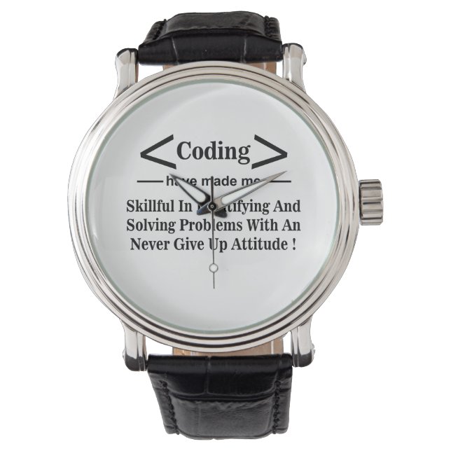 Coding Coder Developer Programmer Coding Armbanduhr (Vorderseite)