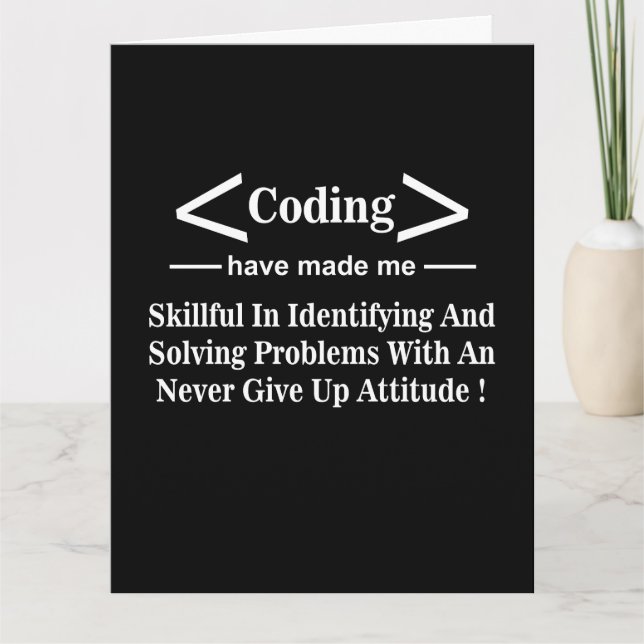 Coding Coder Programmierer Coding Gruß Karte (Vorderseite)