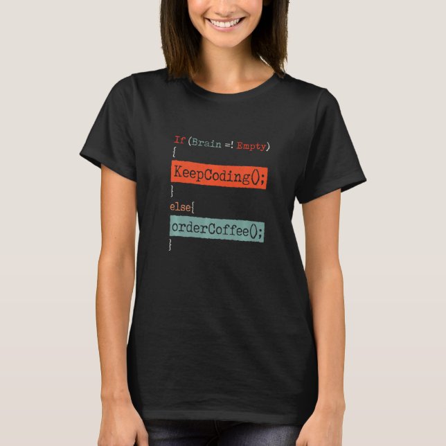 Coding Coffee Webentwickler T-Shirt (Vorderseite)