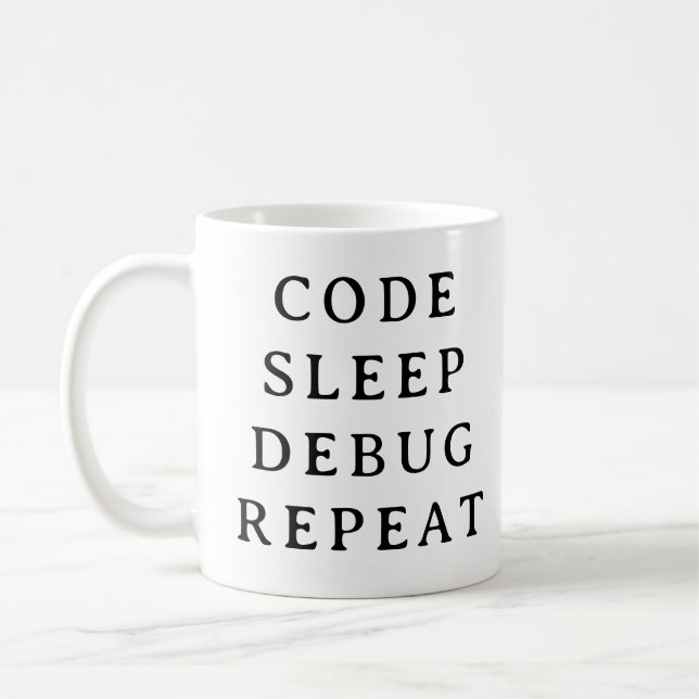 Coding-Gift-Tasse - Codeausgabe-Debuggen Wiederhol Kaffeetasse (Links)