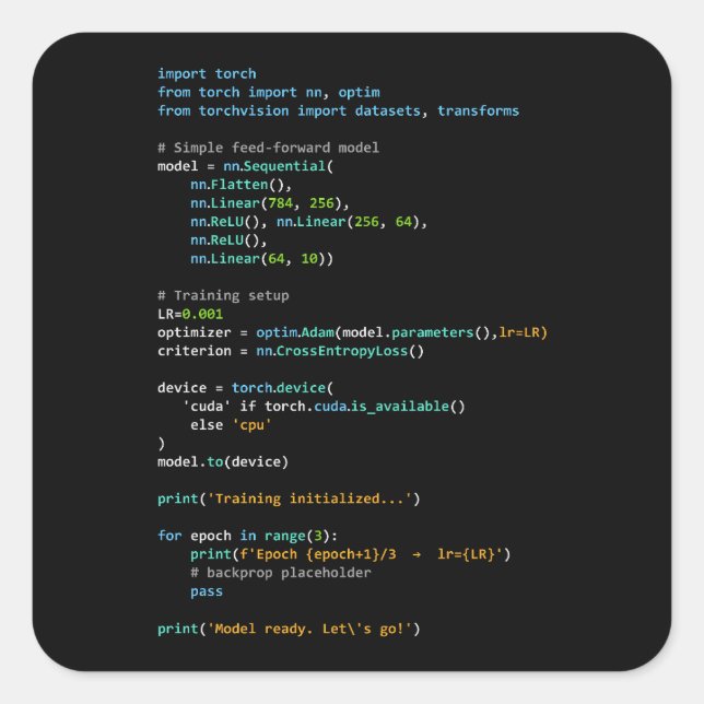 Coding Humor - Developer Logic and Tech Life Quadratischer Aufkleber (Vorderseite)