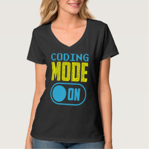 Coding Mode On Redewendungen Programmcode-Coder T-Shirt