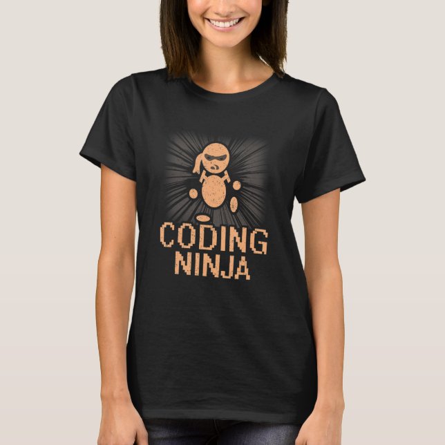 Coding Ninja Cool Coders Programmers Web Developer T-Shirt (Vorderseite)