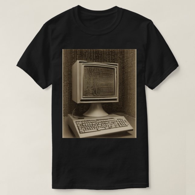 Coding-Programmierer-Vintage-Computer-Binärer Code T-Shirt (Design vorne)