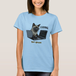 Coding Siamese-Katze Cartoon T-Shirt