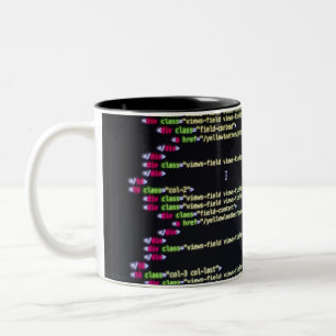 Coding-Theme-Tasse Zweifarbige Tasse