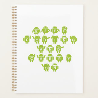 Coding und Carry On behalten (Bug Droid Schriftart Planer