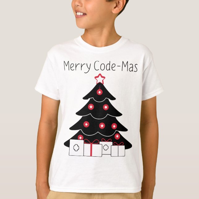 Coding-Weihnachtsbaum-Merry-Code-mas-Shirt T-Shirt (Vorderseite)