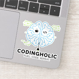 Codingholic Tech Brain Programmer Aufkleber