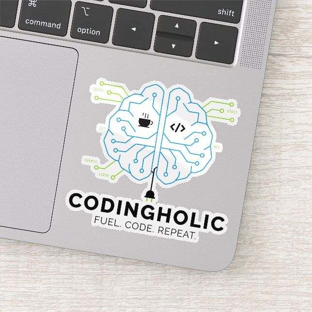 Codingholic Tech Brain Programmer  Aufkleber (Detail)