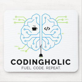 Codingholic Tech Brain Programmer | Developer Gift Mousepad