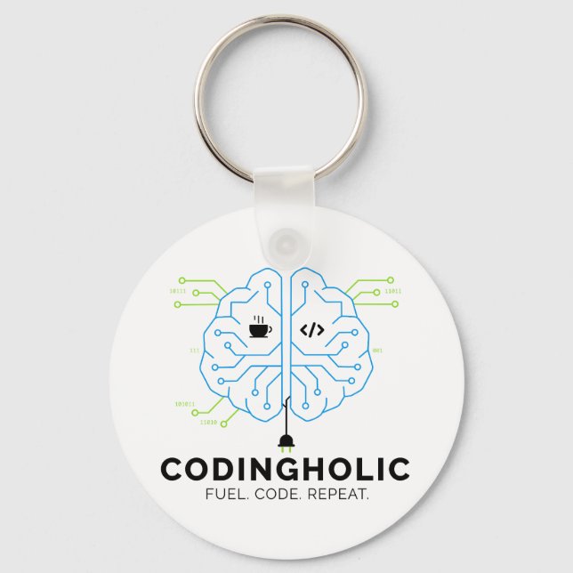 Codingholic Tech Brain Programmer  Schlüsselanhänger (Vorderseite)