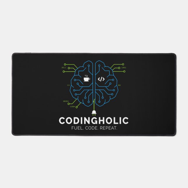 Codingholic Tech Gehirn Dunkler Programmierer & Co Schreibtischunterlage (Vorderseite)