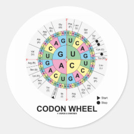 Codon Wheel (RNA Codons Amino Acids) Runder Aufkleber
