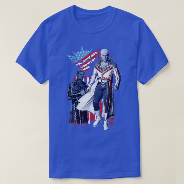 Cody Rhodes Americana Retro Button T-Shirt (Design vorne)
