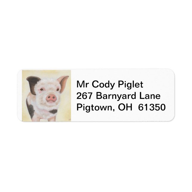Cody the Piglet return address label (Vorne)