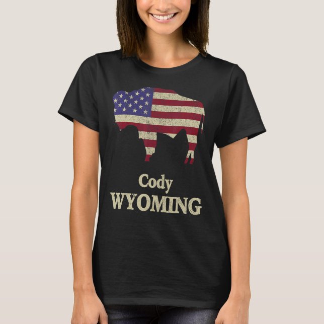 Cody Wyoming mit Bison T-Shirt (Vorderseite)