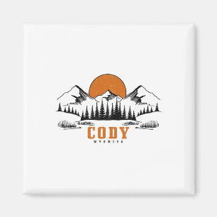 Cody Wyoming Vintage Berge Usa Amerika Souvenir Magnet