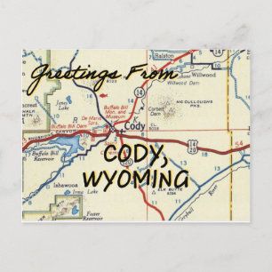 Cody Wyoming Vintage Karte