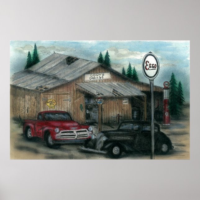 CODY'S GARAGE print Poster (Vorne)