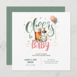 COED Baby Brewing Beers Flaschen Cheers Wildblumen Einladung