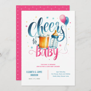 COED Baby Brewing Beers Flaschen Paare Dusche Einladung