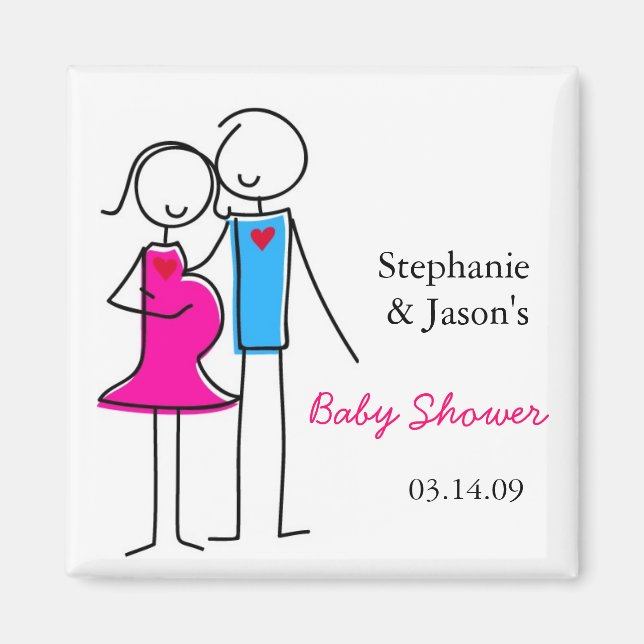 Coed Baby Shower Magnet Favoriten (Vorne)