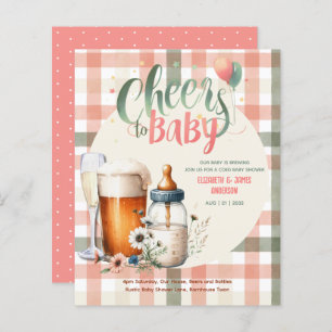 COED Bubbles Brew Flaschen Sage Peach Gingham Baby