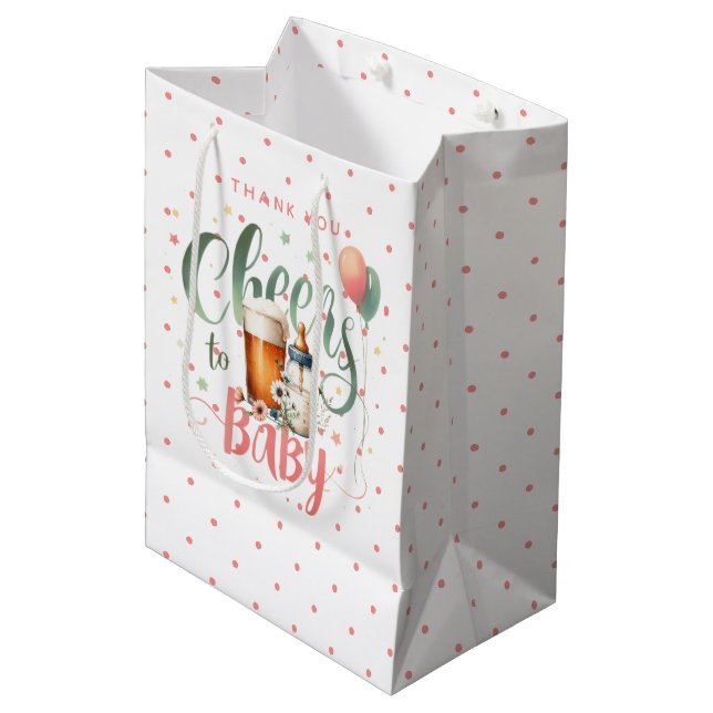 COED Chef to Baby ist Bierbrauen Flaschen Verpacku Mittlere Geschenktüte (Vorderseite Schrägansicht)