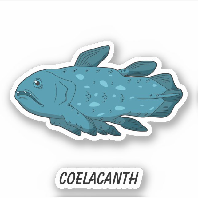 Coelacanth - lebender Fossilienfisch Vinyl Aufkleber (Vorderseite)