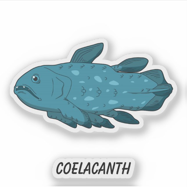 Coelacanth - lebender Fossilienfisch Vinyl Aufkleber (Vorderseite)