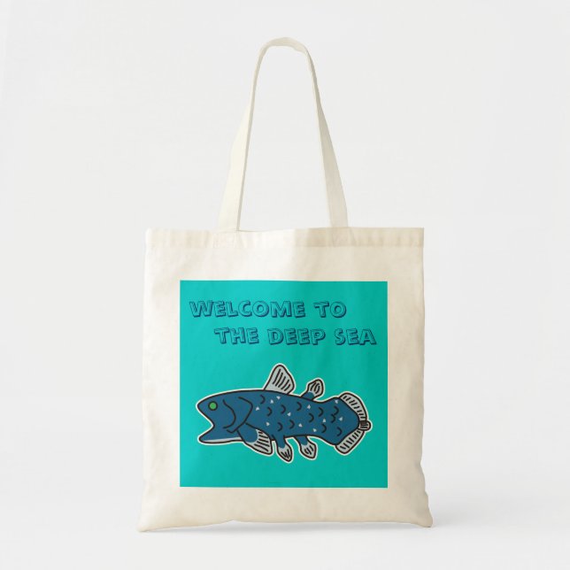 Coelacanth Tasche "WILLKOMMEN zum TIEFEN MEER " (Vorne)