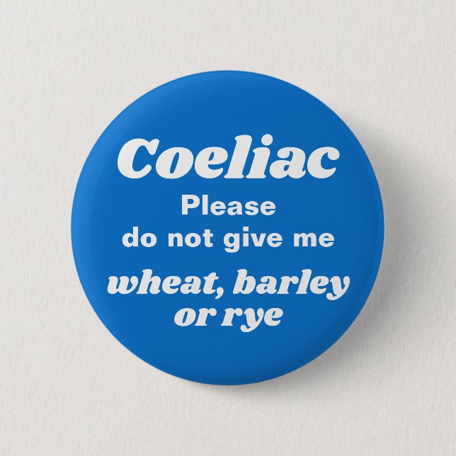 Coeliac Disease Blue Button (Vorderseite)
