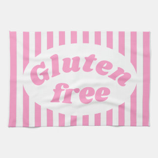 Coeliac Pink White Gluten frei gekennzeichnet Geschirrtuch