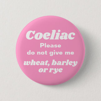 Coeliac Warning Niedlich Pink Button
