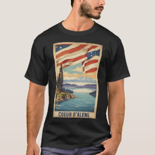 Coeur D Alene Idaho USA Vintage Travel Tourismus T-Shirt