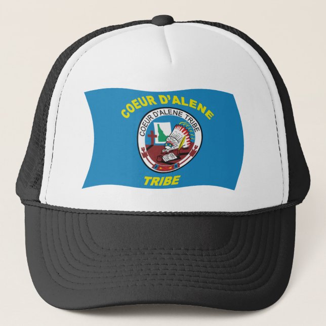 Coeur d'Alene Flag Hat Truckerkappe (Vorderseite)