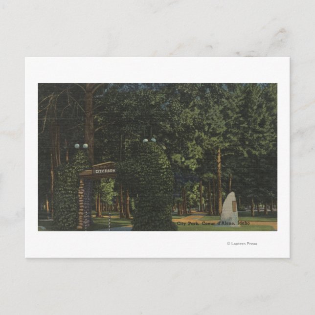 Coeur d'Alene, ID - Aussicht auf den Stadtpark Postkarte (Vorderseite)