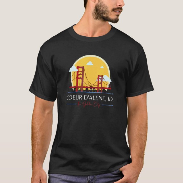 Coeur d'Alene ID Golden Gate Bridge Bad Geography  T-Shirt (Vorderseite)