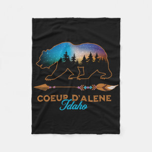 Coeur D'alene Idaho Bär Sternennacht Reiseandenken Fleecedecke
